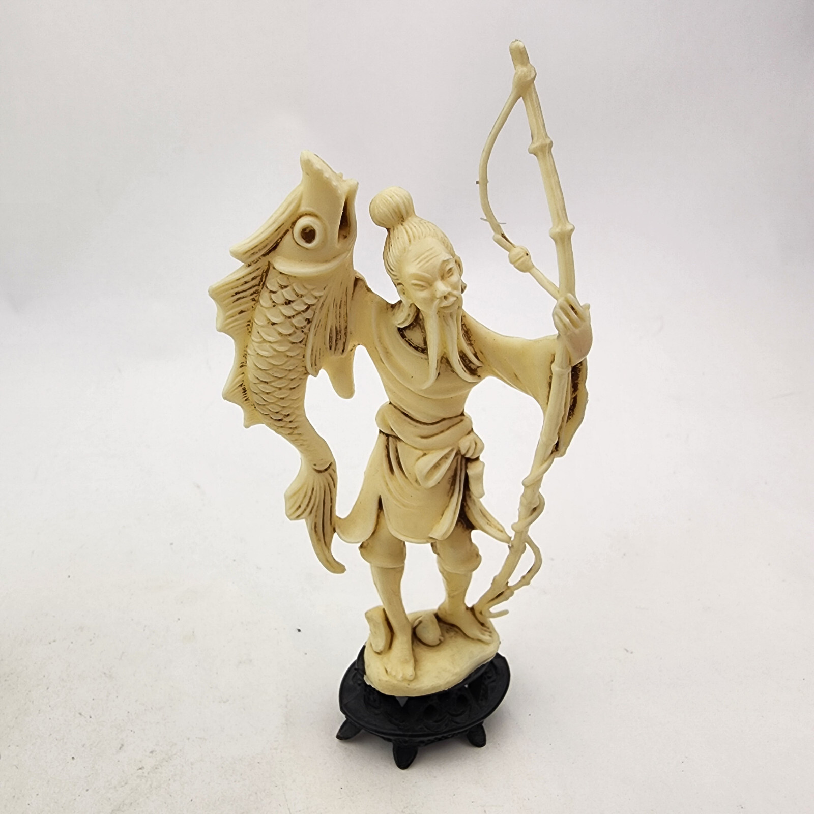 Vintage Fontanini Depose Made in Italy Asian Figures Fisherman Warrior Figurines