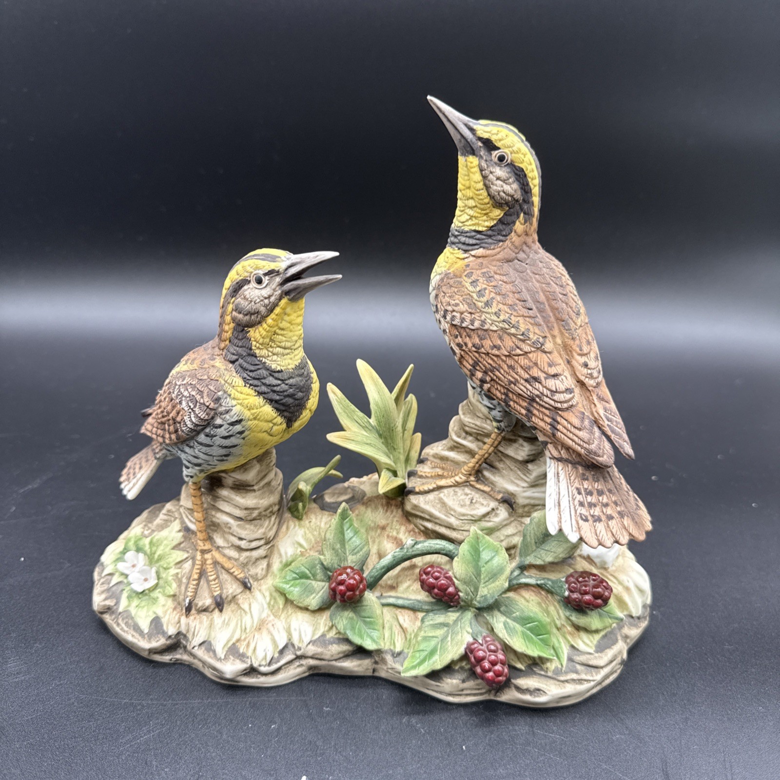 Porcelain figurine titled ‘Meadowlark Pair’ by Andrea by Sadek