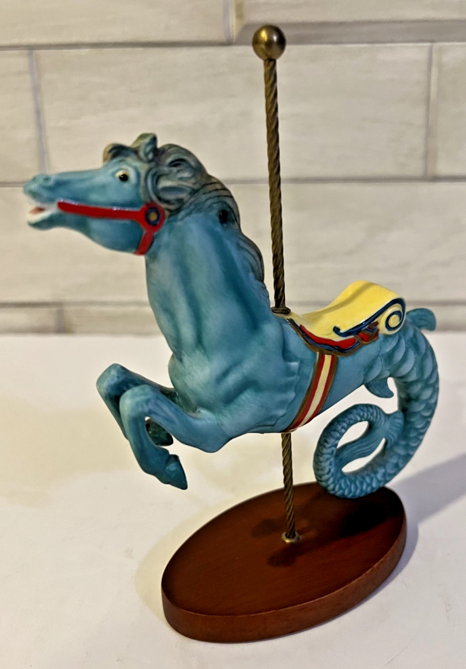 Franklin Mint The Treasury Of Carousel Art Seahorse Figurine w/Info Card