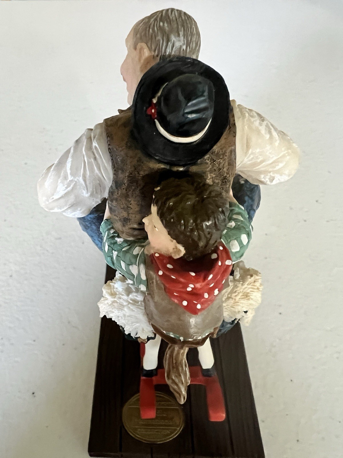 Norman Rockwell “Grandpa’s Rocking Horse” figurine Islandia International 4.25″T