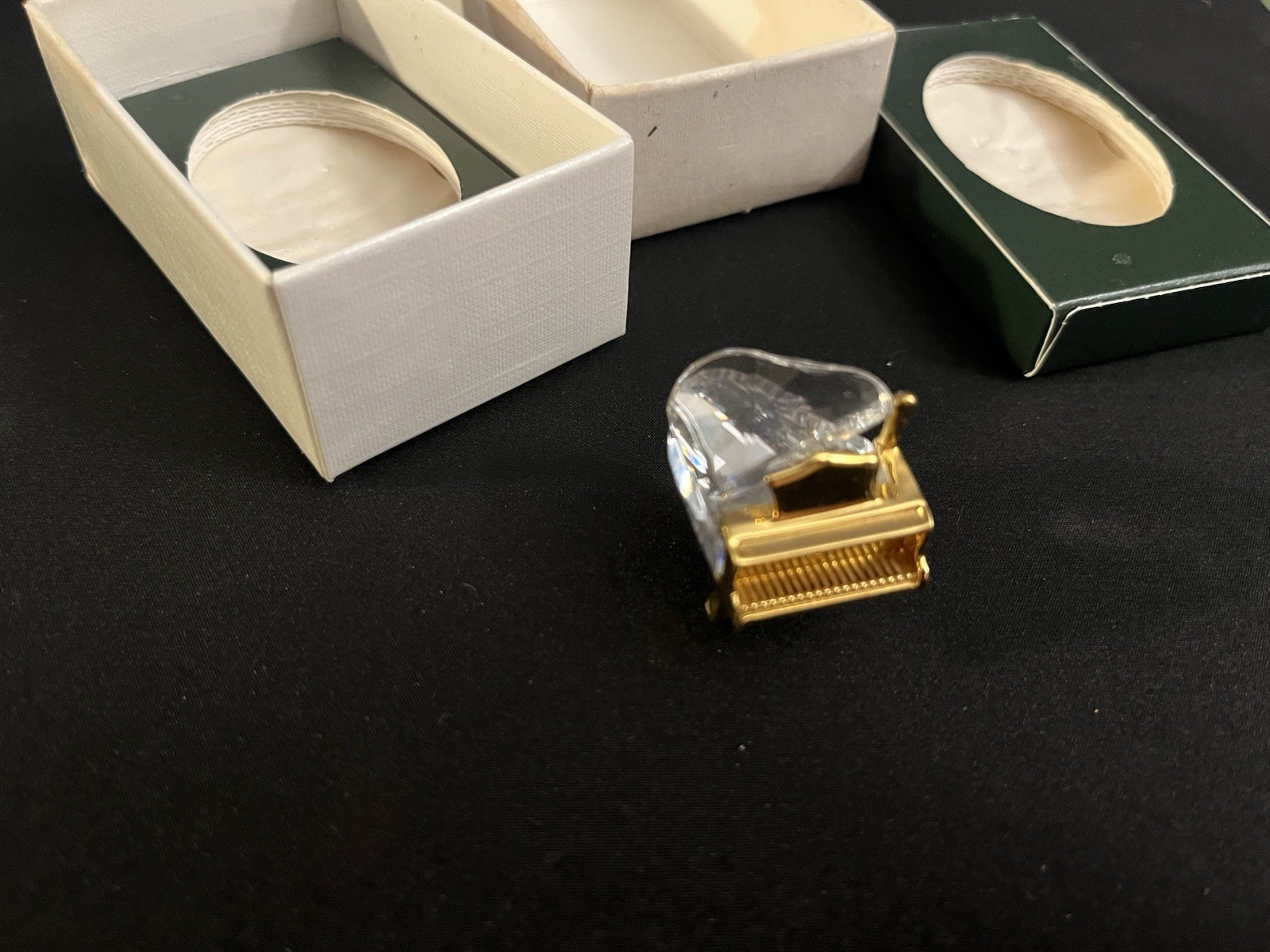 Swarovski Crystal Memories Miniature Baby Grand Piano 18K Gold Plated Retired