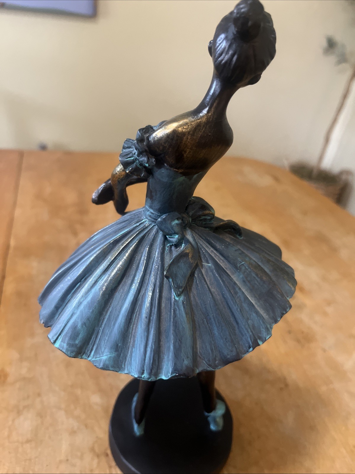 Ballerina Dancer Woman Figurine Statue 11.5” Composite Resin 4” Base