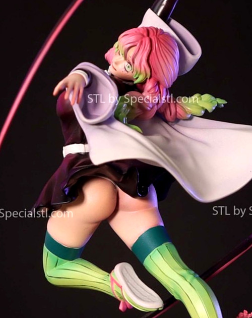 Mitsuri Kanroji in Action! 3D Printed! Airbrush+Hand-Painted or Unpainted!