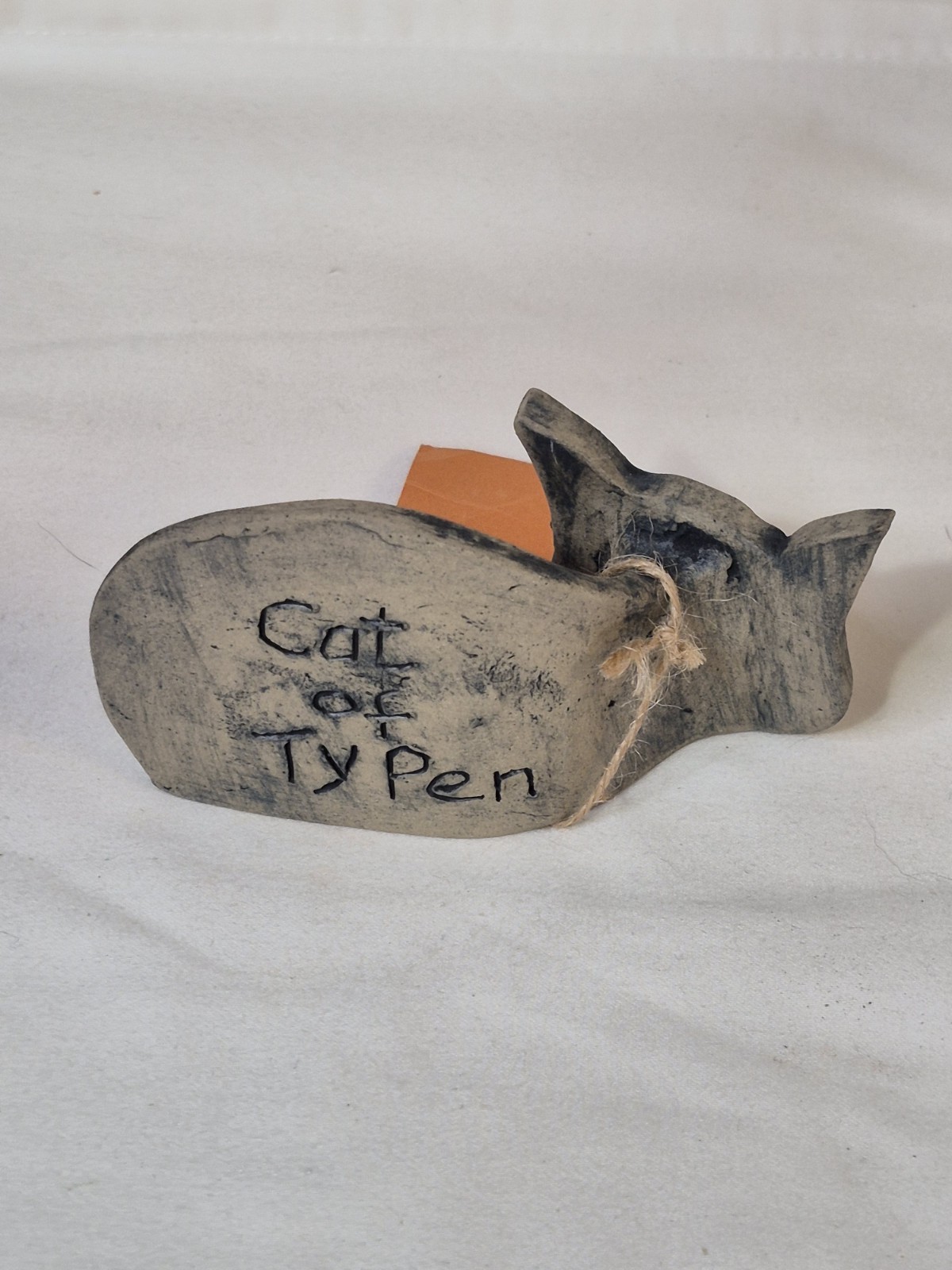 Stoneware Clay Cat Figurine Cats Of Ty Pen Made In Wales Handmade Artisan