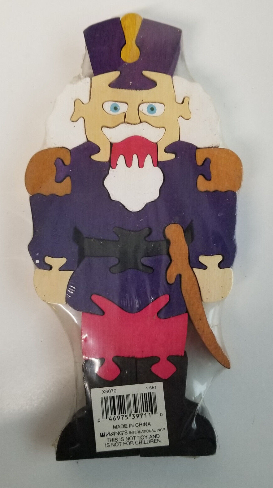 Vintage Wang’s International Nutcracker Chunky 3D Wooden Puzzle Dacor Unopened