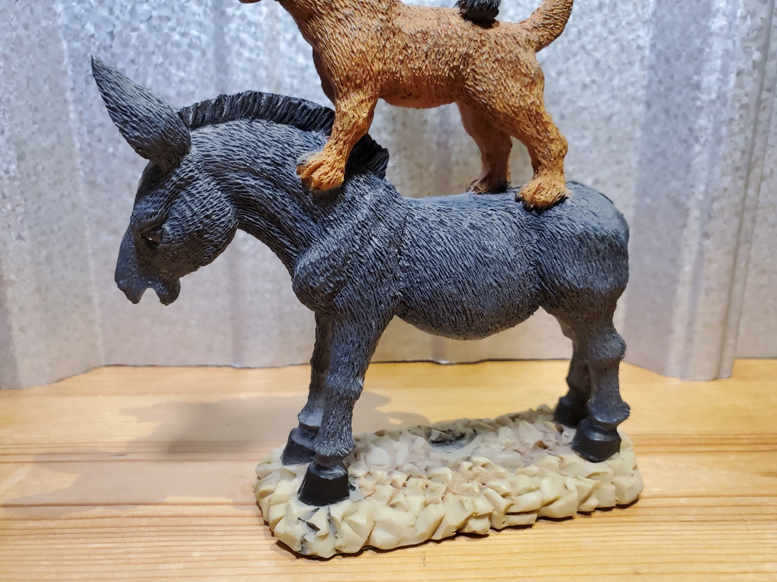 Town Musicians of Bremen Composite Figurine Signed Donkey Dog Cat Rooster VTG