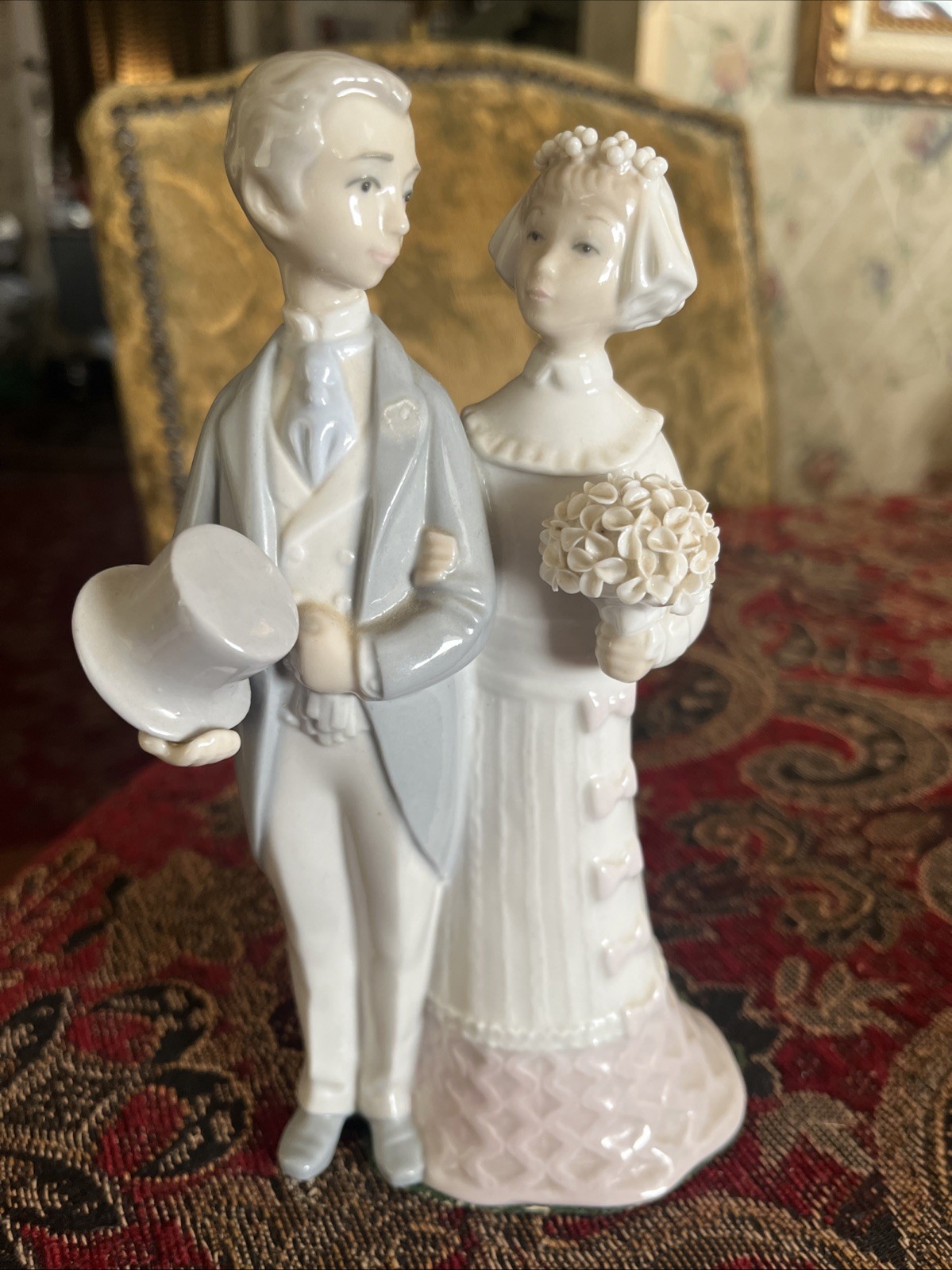 Vintage Lladro Porcelain “Wedding Day” Bride & Groom Figurine #4808 Spain