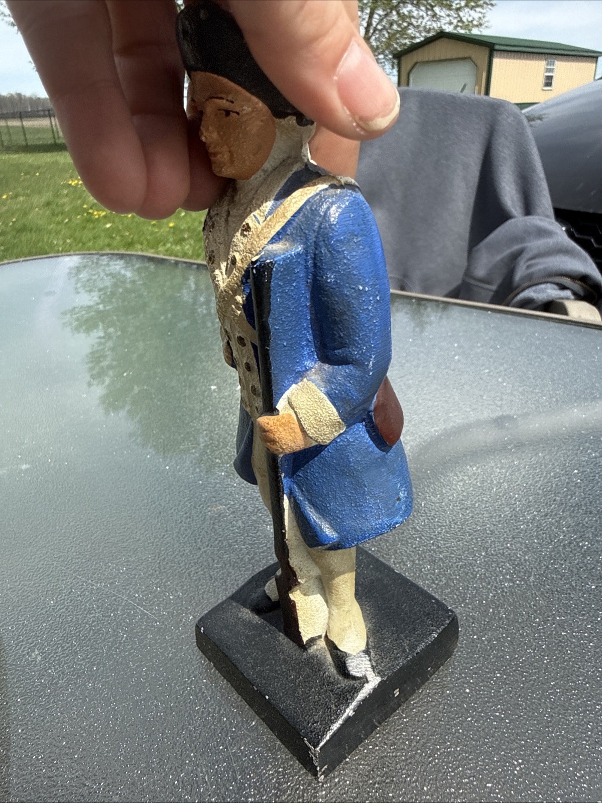 Vintage Cast Iron Soldier Figurines -Colonial Era Style – Set of 2 – 7.5”