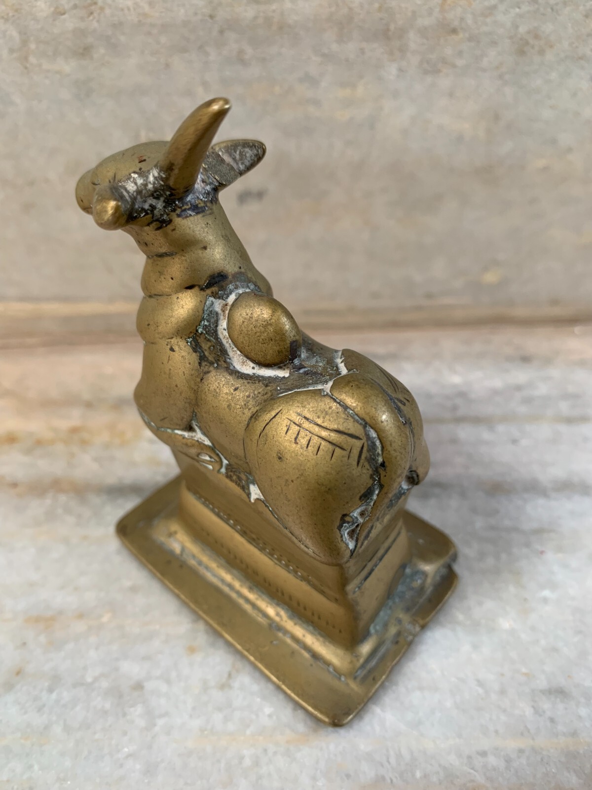 Figure Hindu Nandi Sacred Bull Fine old Indian India Brass
