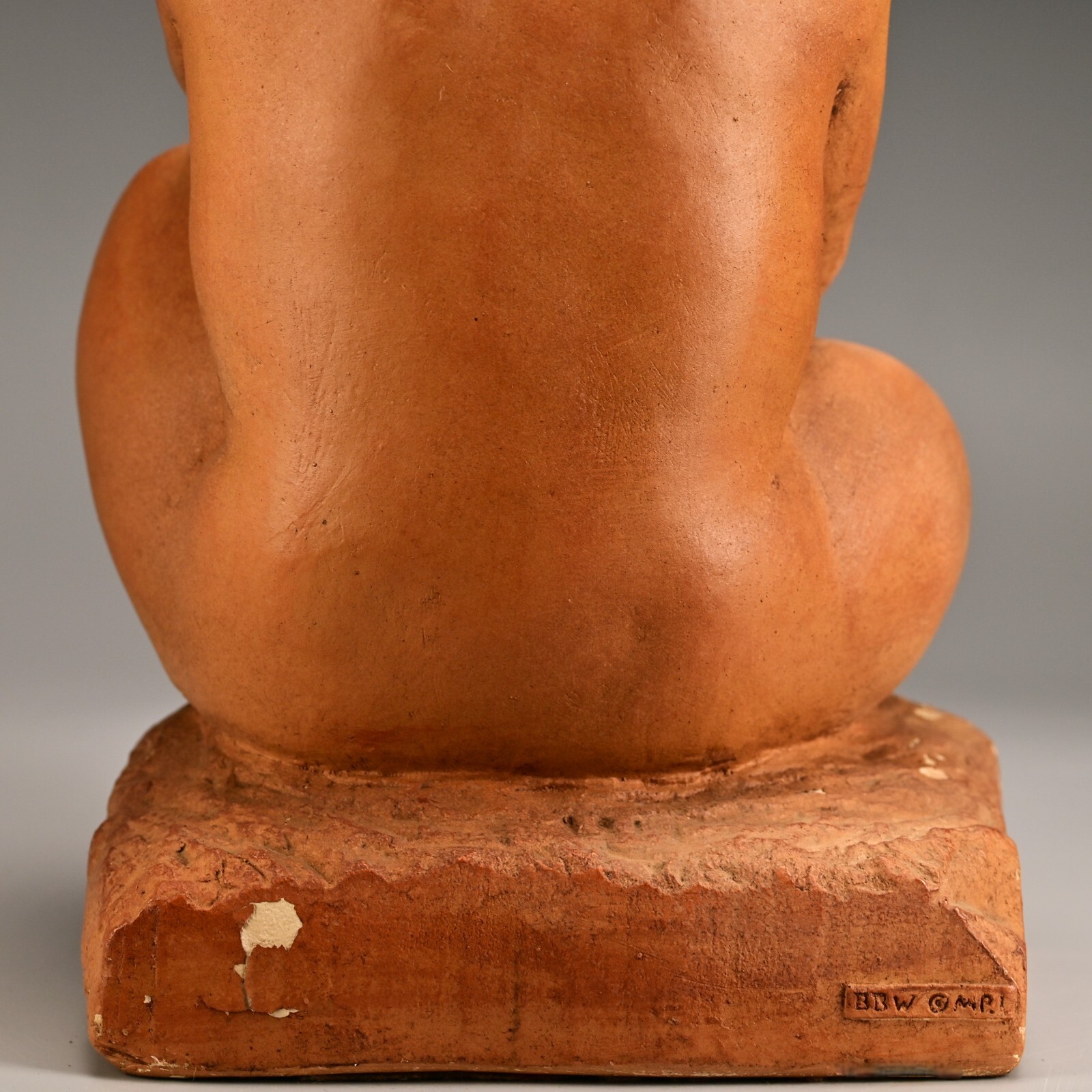 MPI BBW Museum Original Vintage Signed Terracotta Ceramic Baby Statue Sculpture