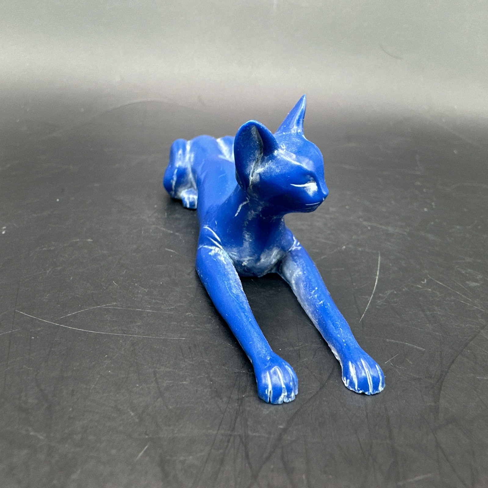 Neil Eyre Sphynx Cat Figurine Blue Laying