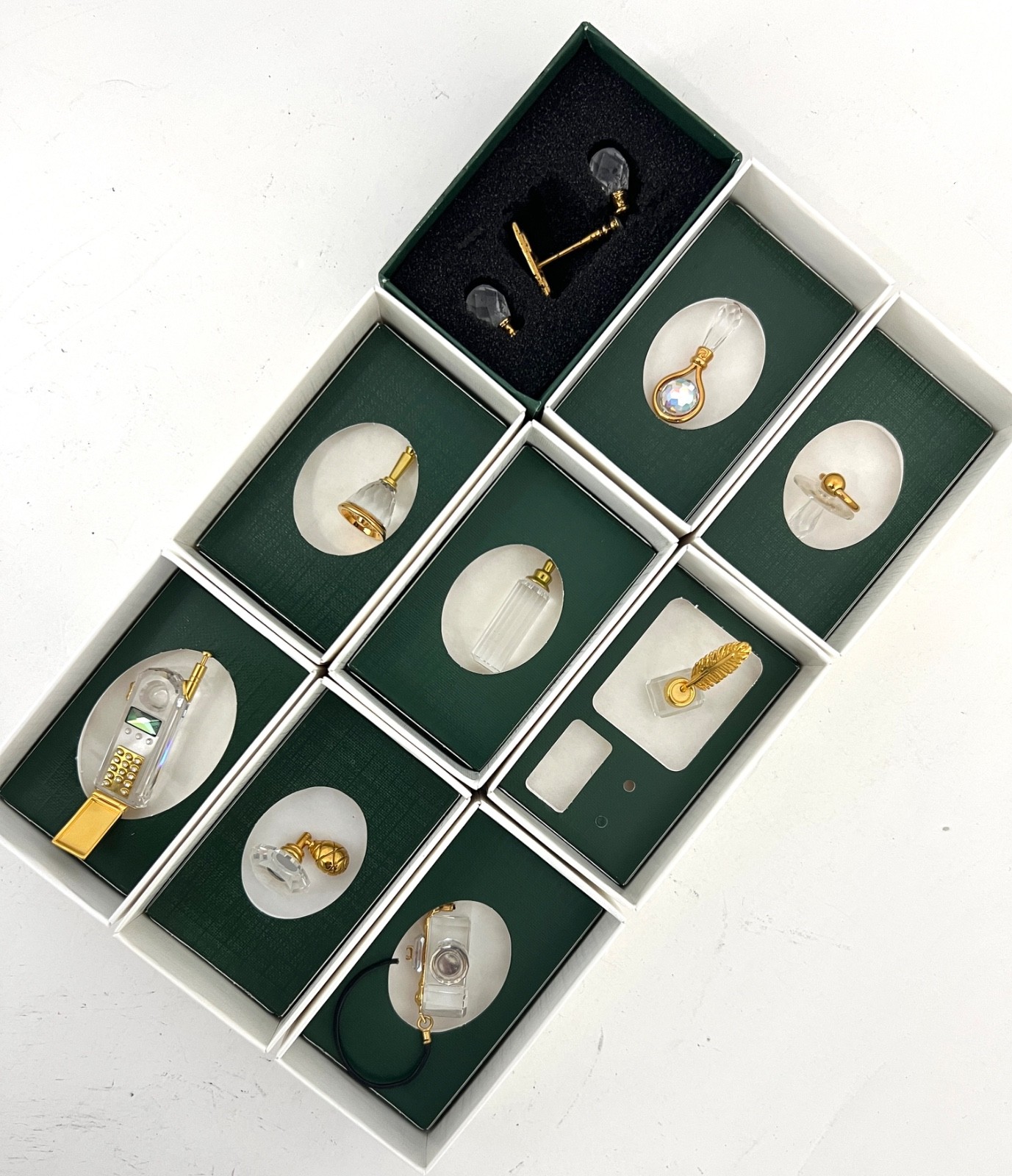 Swarovski 9 Pieces Crystal Memories Miniature with Gold Accent – Collection # 7