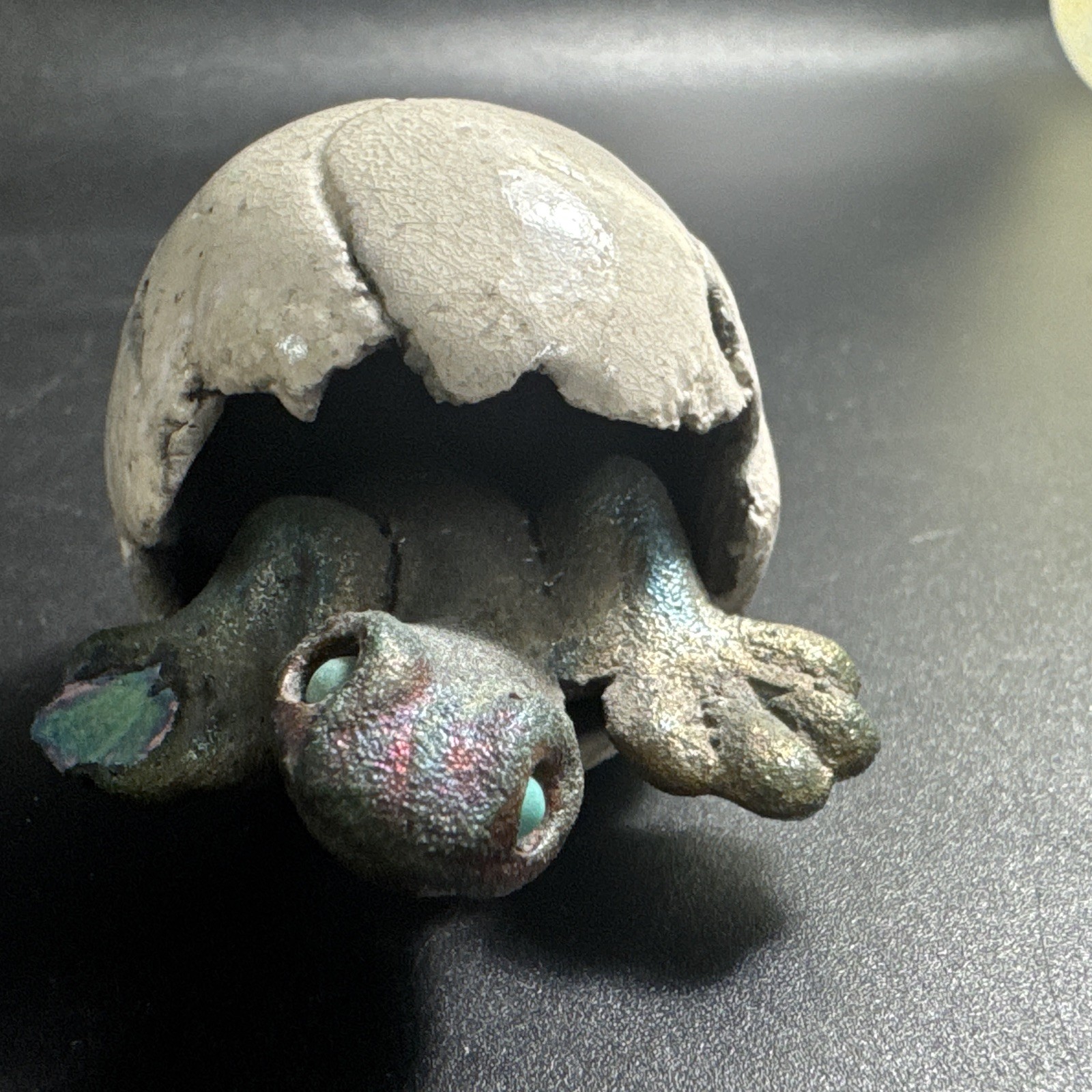 Raku Baby Gecko Hatchling Pottery Figurine Handmade Jeremy Diller Glued!! Read!