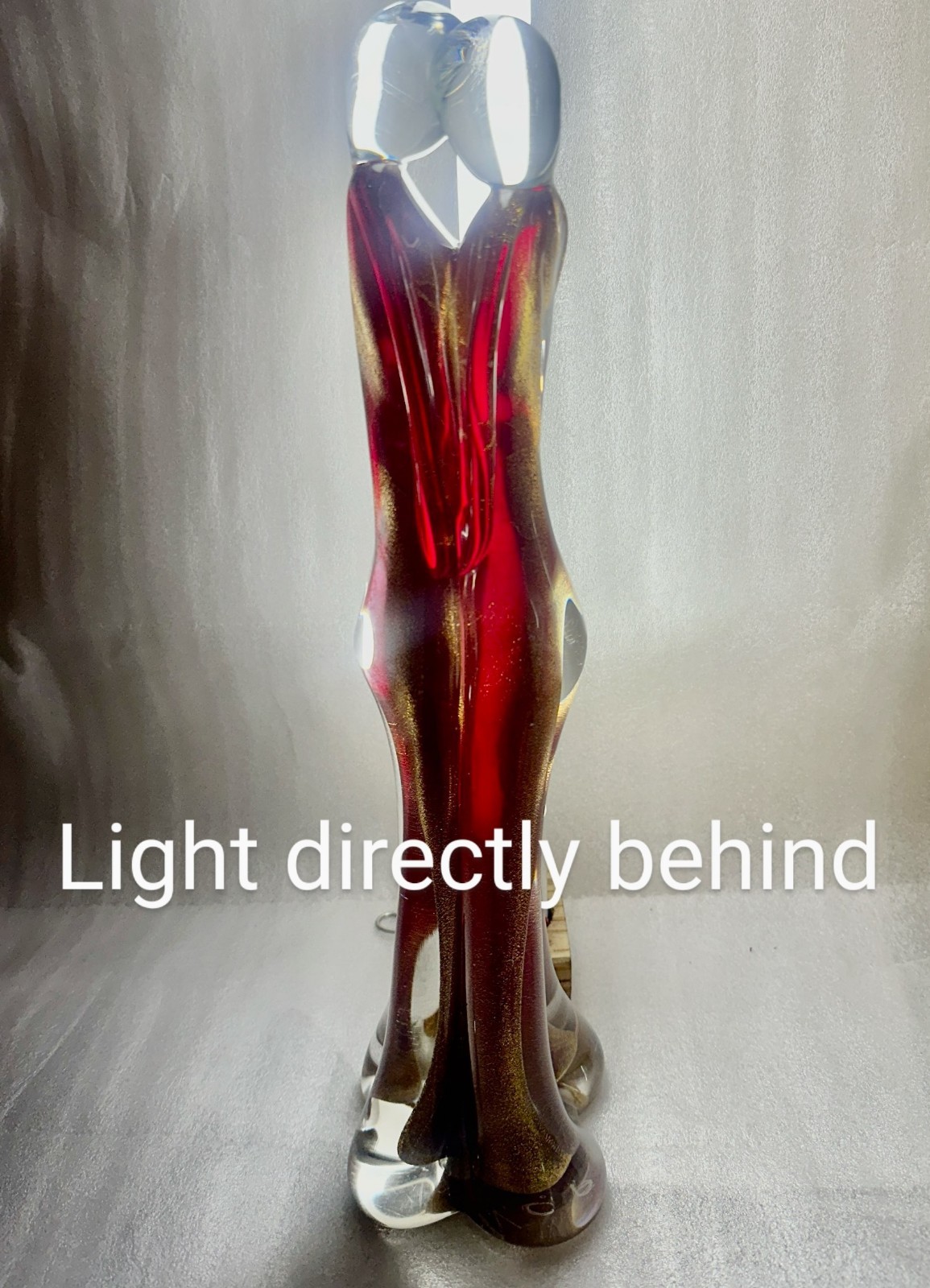 Murano Signed Italy Glass Sculpture Embracing Couple 24k Gold Leaf 5 Lbs 15 Inch