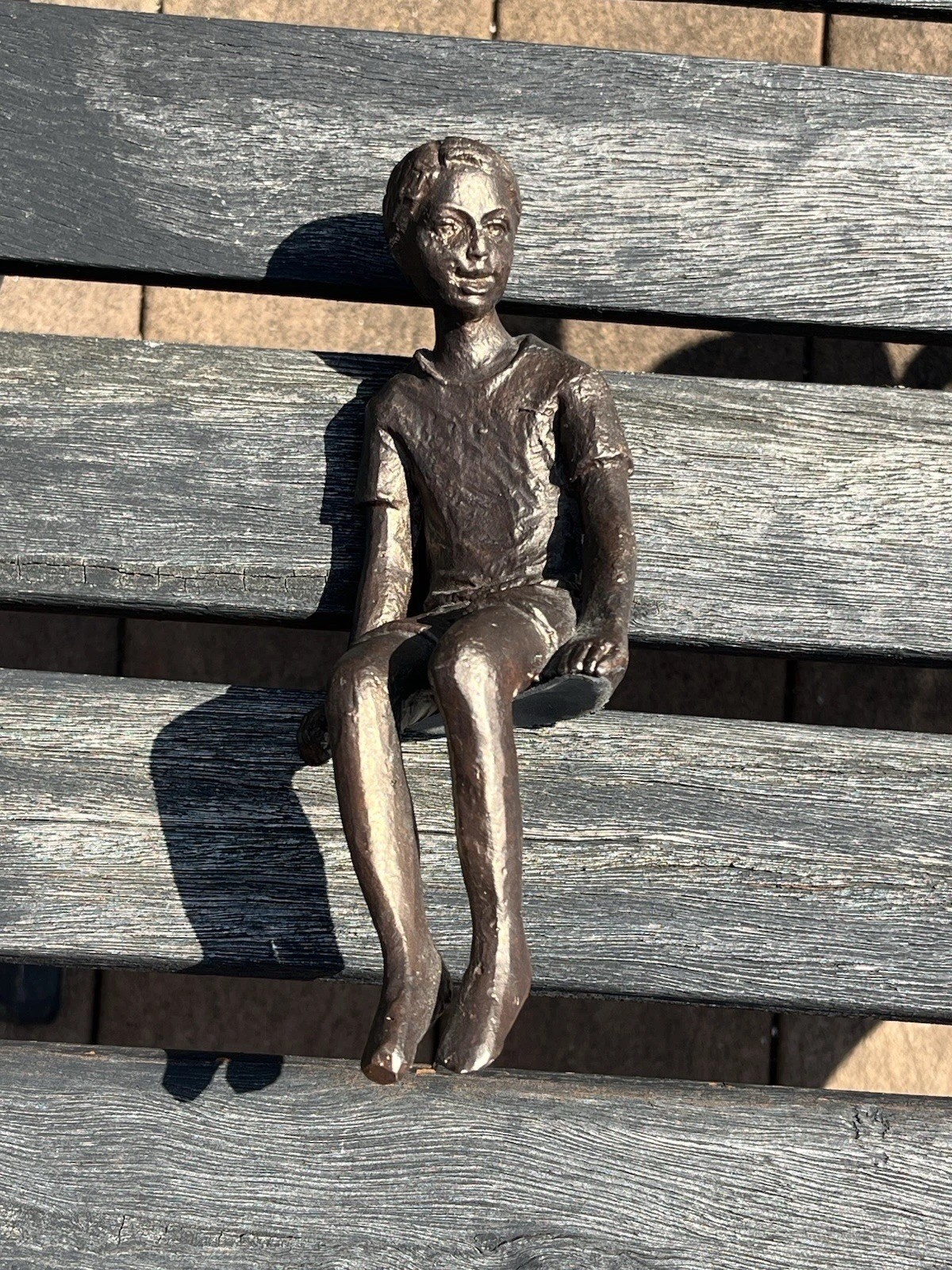 Boy Shelf Figurine Sculpture Cyan Design 03041 Iron Oiled Bronze 8.5 Inches