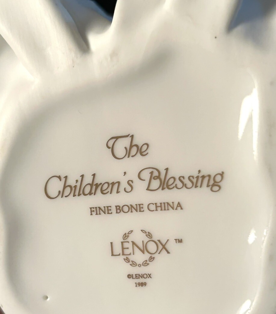 Vtg Lenox Jesus Childrens Blessing Bisque Figurine Bone China 1989 (6.75” T)