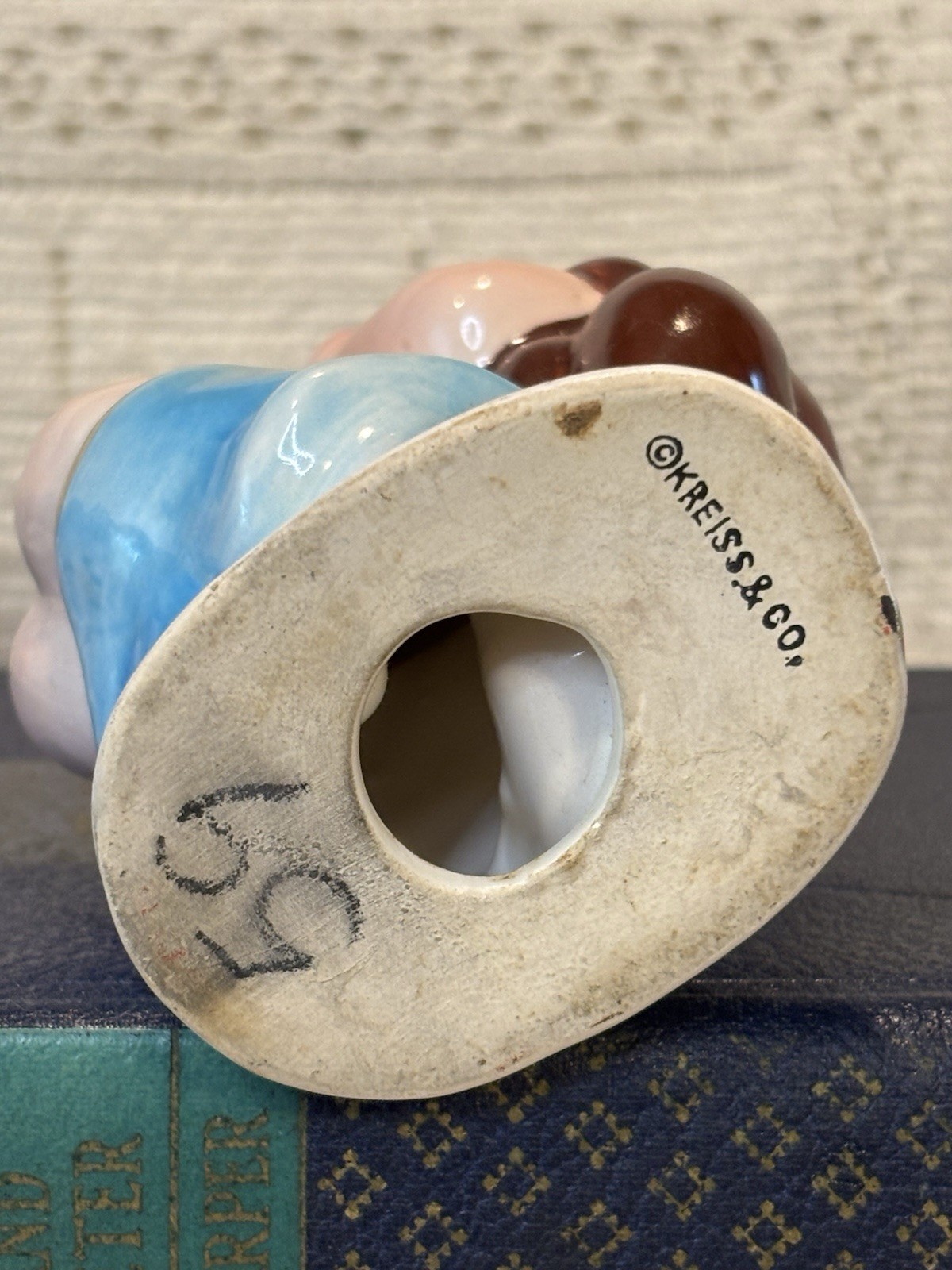 Vintage Porcelain “Little Champ” Boxing Figurine Gemstone Eyes Kreiss & Co 1950s