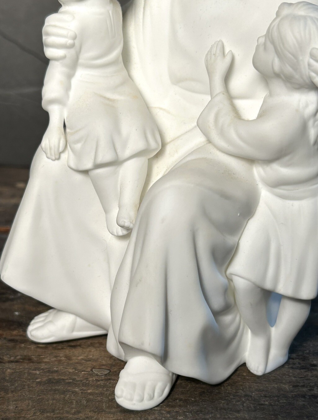 Vtg Lenox Jesus Childrens Blessing Bisque Figurine Bone China 1989 (6.75” T)