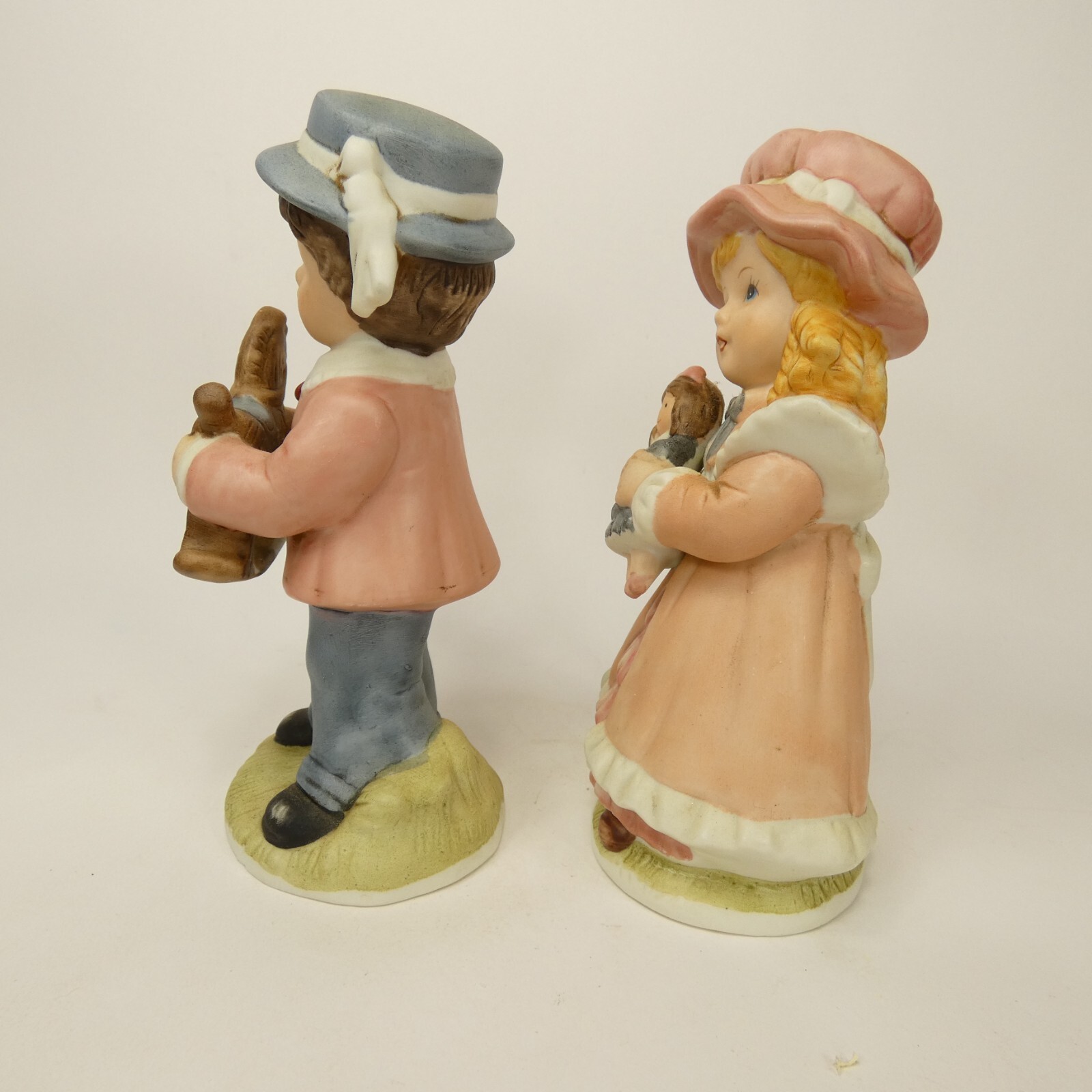 Vintage 1970’s Homco Girl Doll Boy Rocking Horse Toys Figurine #1419 AGJ&L