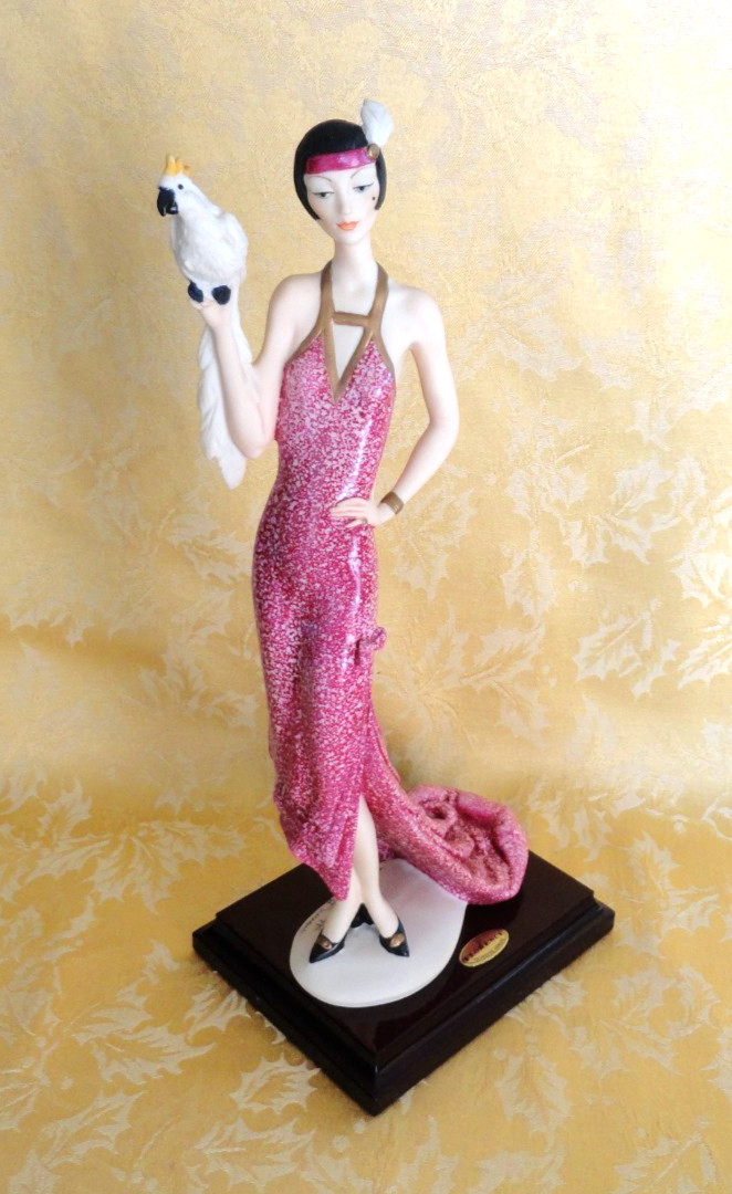 Giuseppe Armani Italy Status Figurine “Lady with Parrot” 0393C Retired
