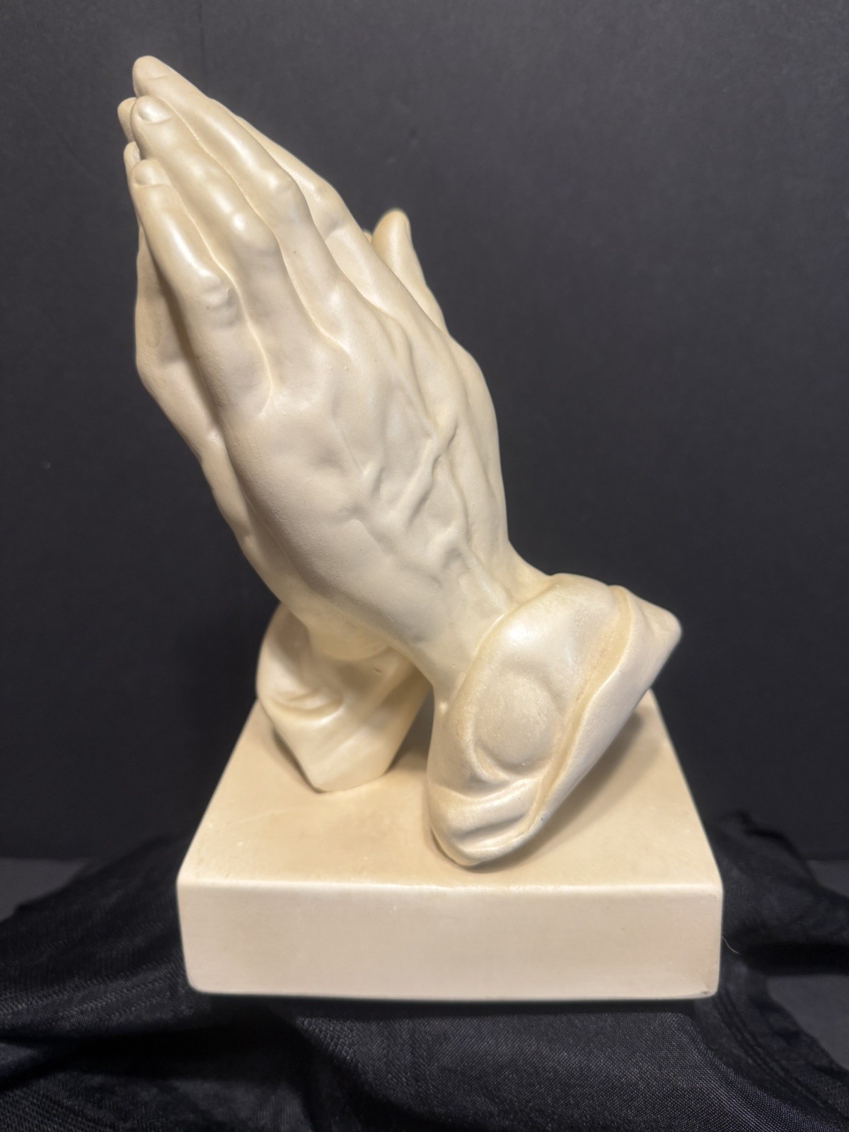 Vintage Praying Hands Sculpture by Atlantic Mold Pottery Replica: Auguste Rodin