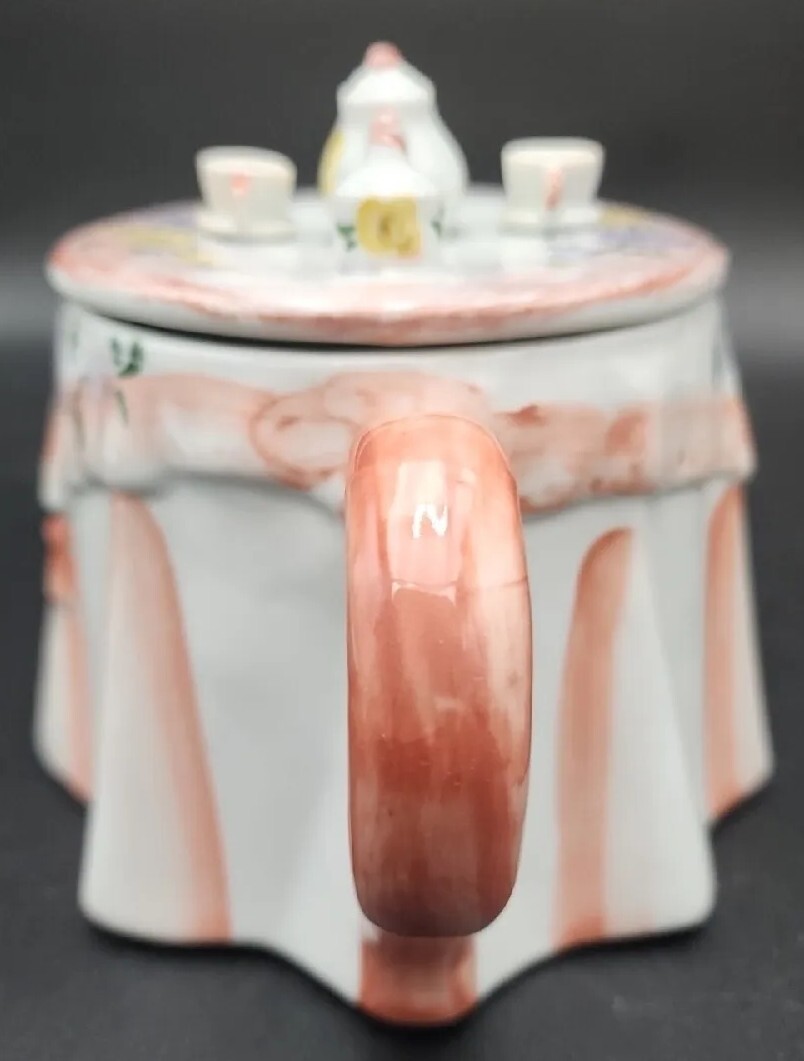 Beautiful CHARLES SADEK “ANDREA” Highly Detailed Porcelain Peach/Teapot