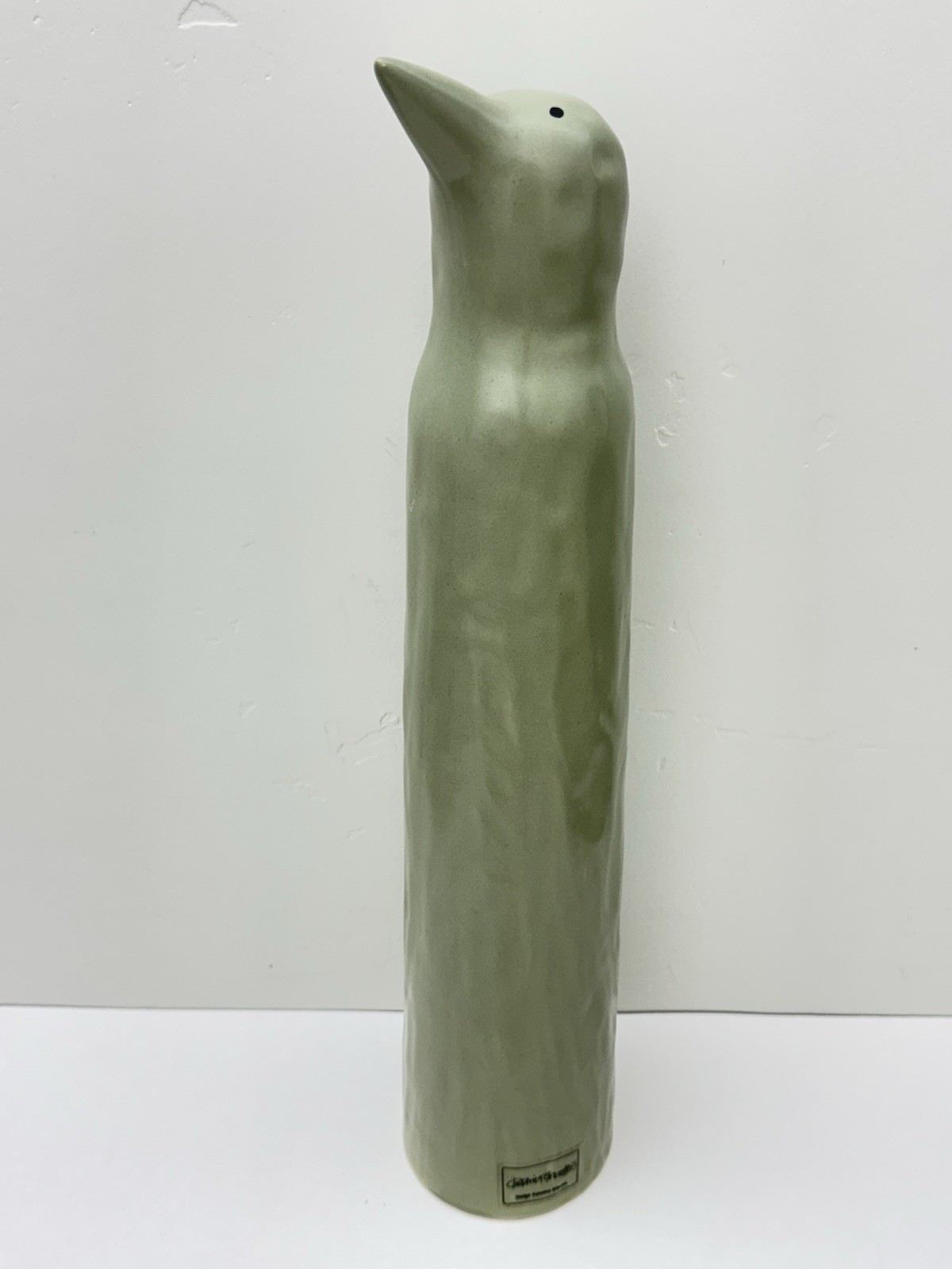 IKEA Katarina Brieditis Penguin Statue 17” Modern Art Ceramic Sage Green Matte