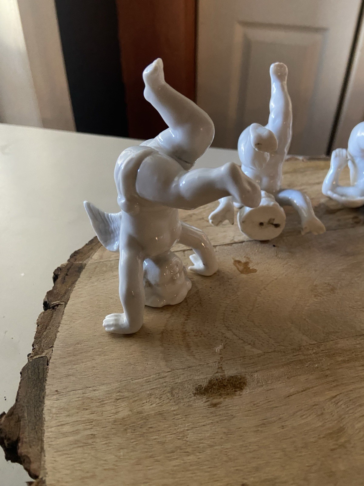 Vintage Dresden Germany Tumbling Cherubs – Lot of 5 White Porcelain Angels