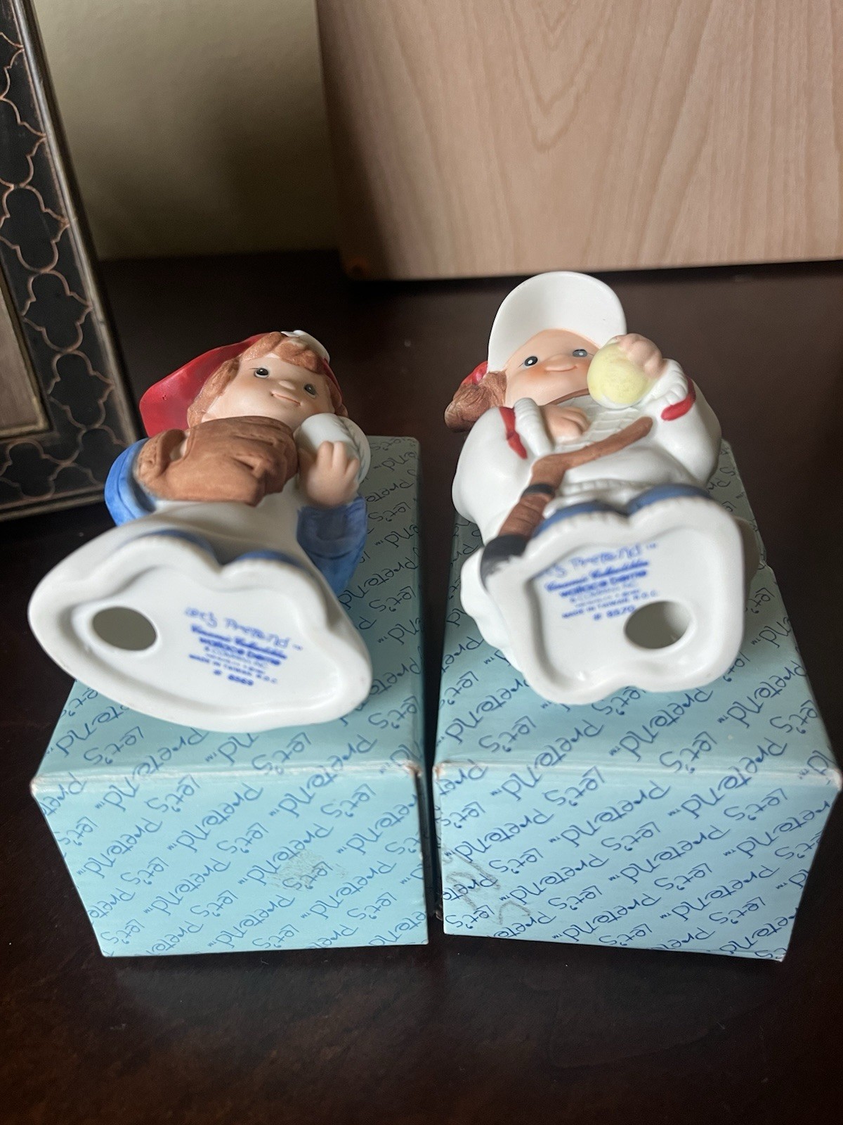 Wallace Berries Let’s Pretend Ceramic Figurines Little Lawyer & Artist Vintage