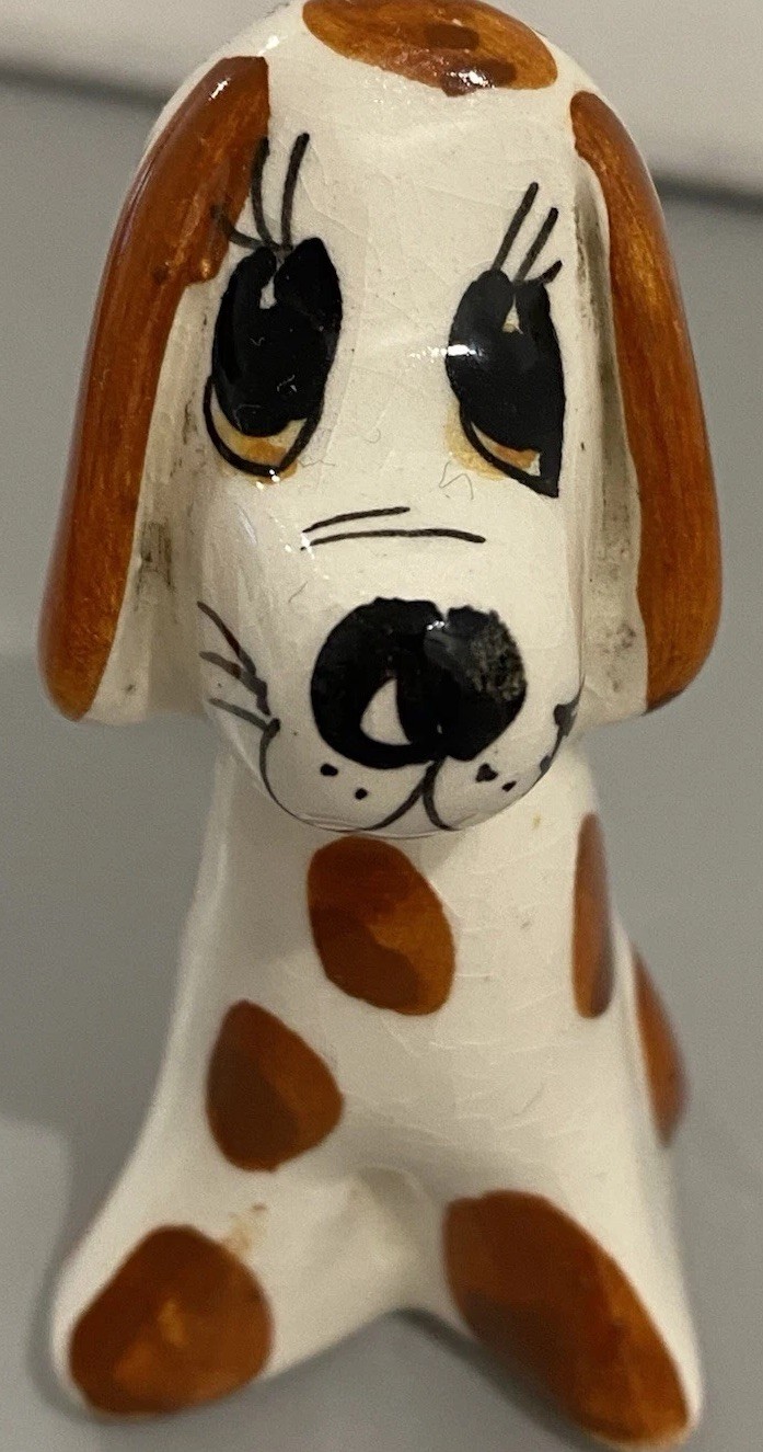Philip Laureston Dog Miniature Figurine Made In England Vintage brown Spots Cute