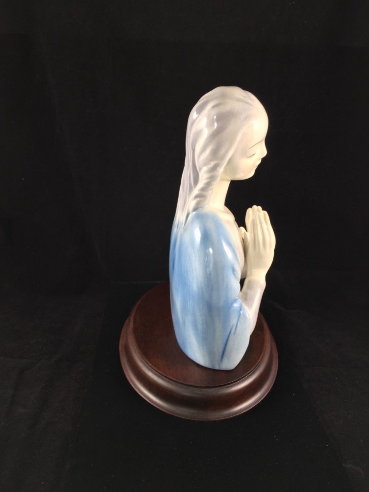 Goldscheider Madonna Virgin Mary Figurine Religious Wood Porcelain Vintage Gift
