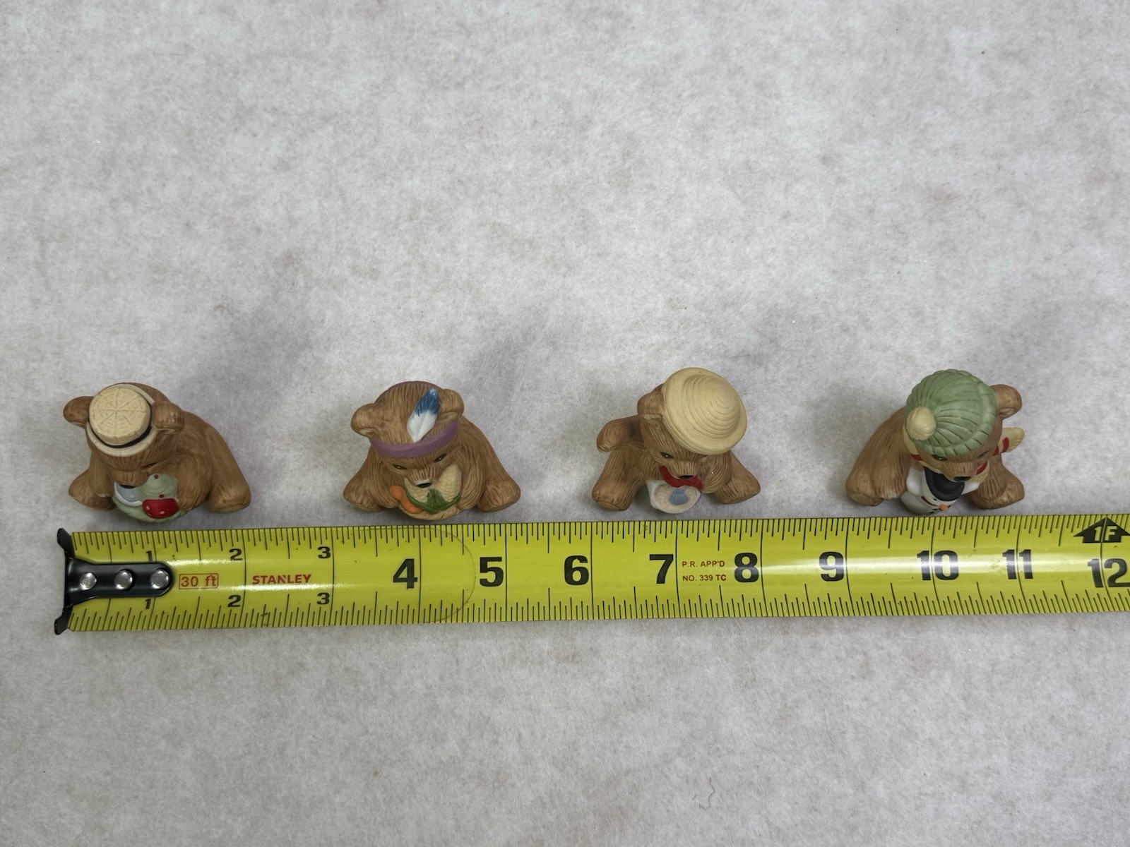 VTG Set Of 4 Homco Miniature Bears Ceramic Figurines #1413 – Mixed Seasons