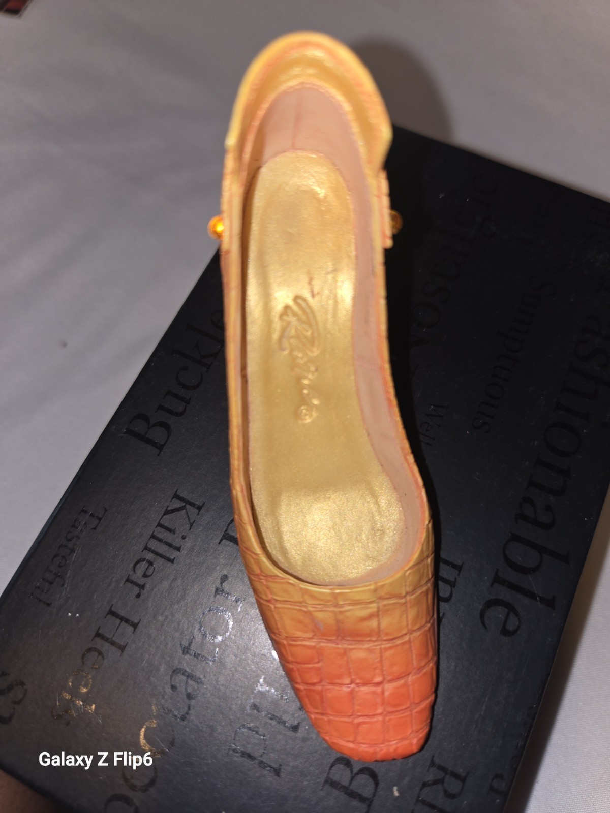 Just the Right Shoe by Raine Later, ‘Gator Orange/Gold Resin Boxed 2000