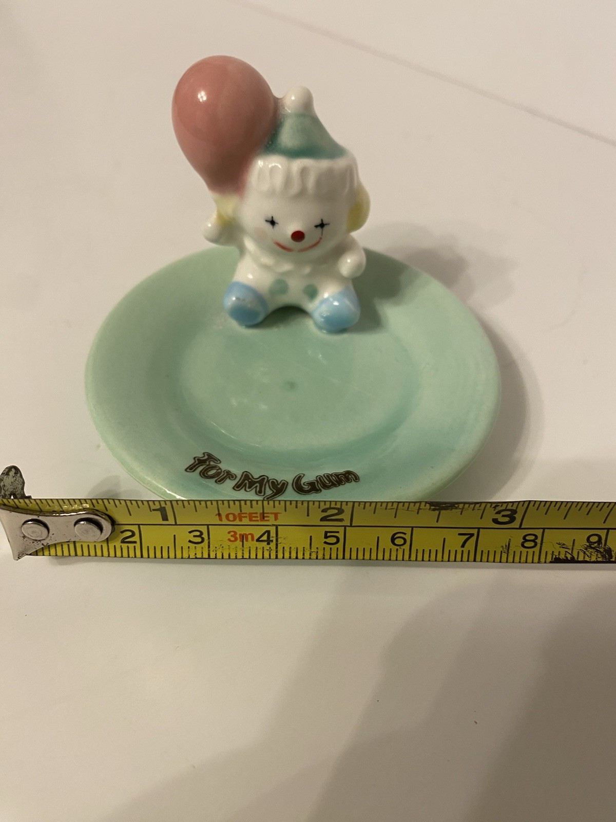Vintage Ceramic Clown Trinket Dish For My Gum Enesco 1986 Kitschy Retro Chipped
