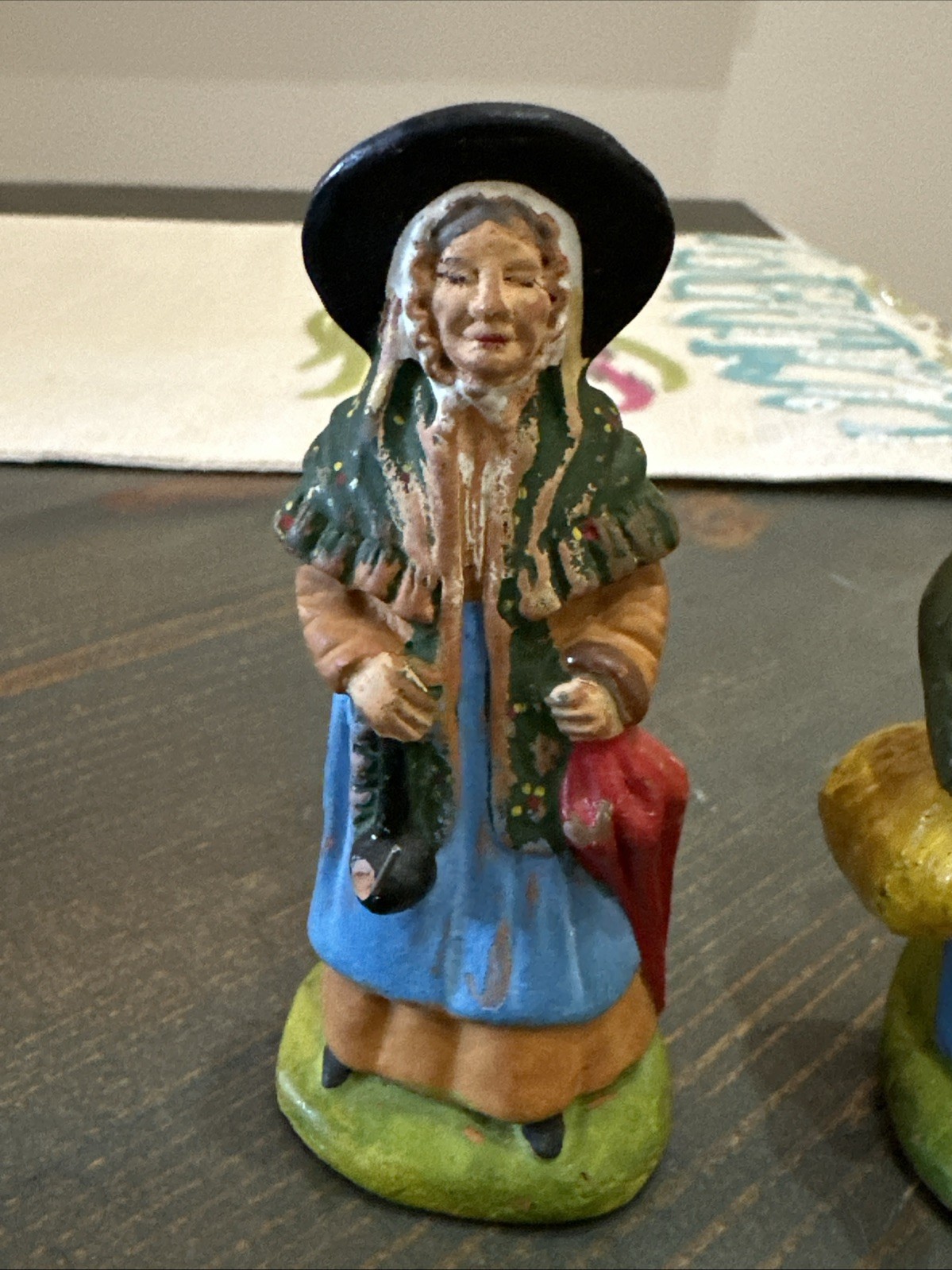 VTG Marcel Carbonel Santon? Made In France Figurines Lot of 2 Man Women 3.5″-4″