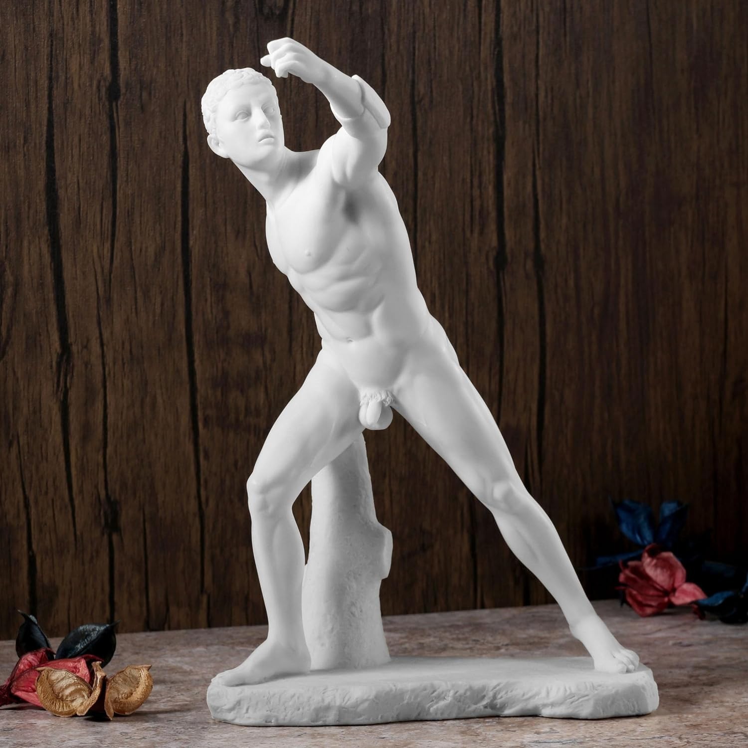 Borghese Gladiator Polystone Finish Roman Culture Polystone Figurine Collectible
