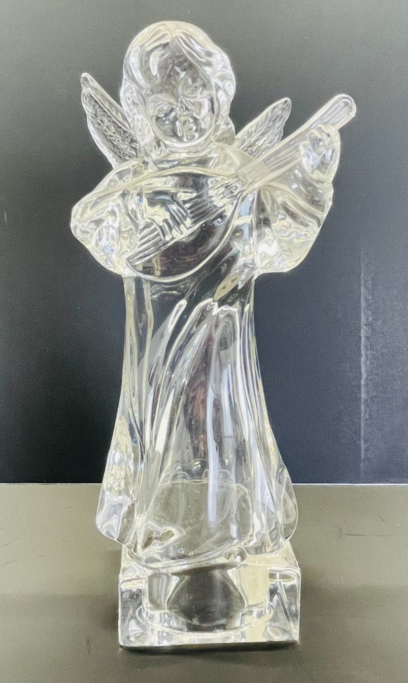 Mikasa Herald Collection 8″ Angelic Mandolin Figurine Full Lead Crystal Germany