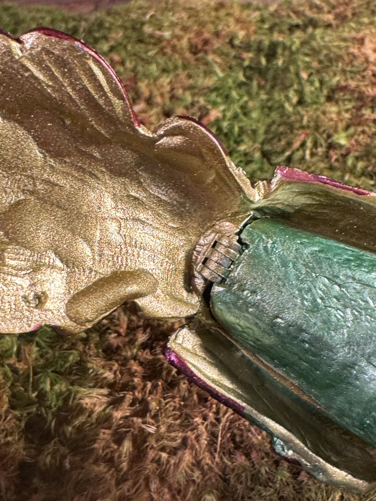 Vintage Peacock Metal Trinket Box with Metal Hidden Compartment Jewelry