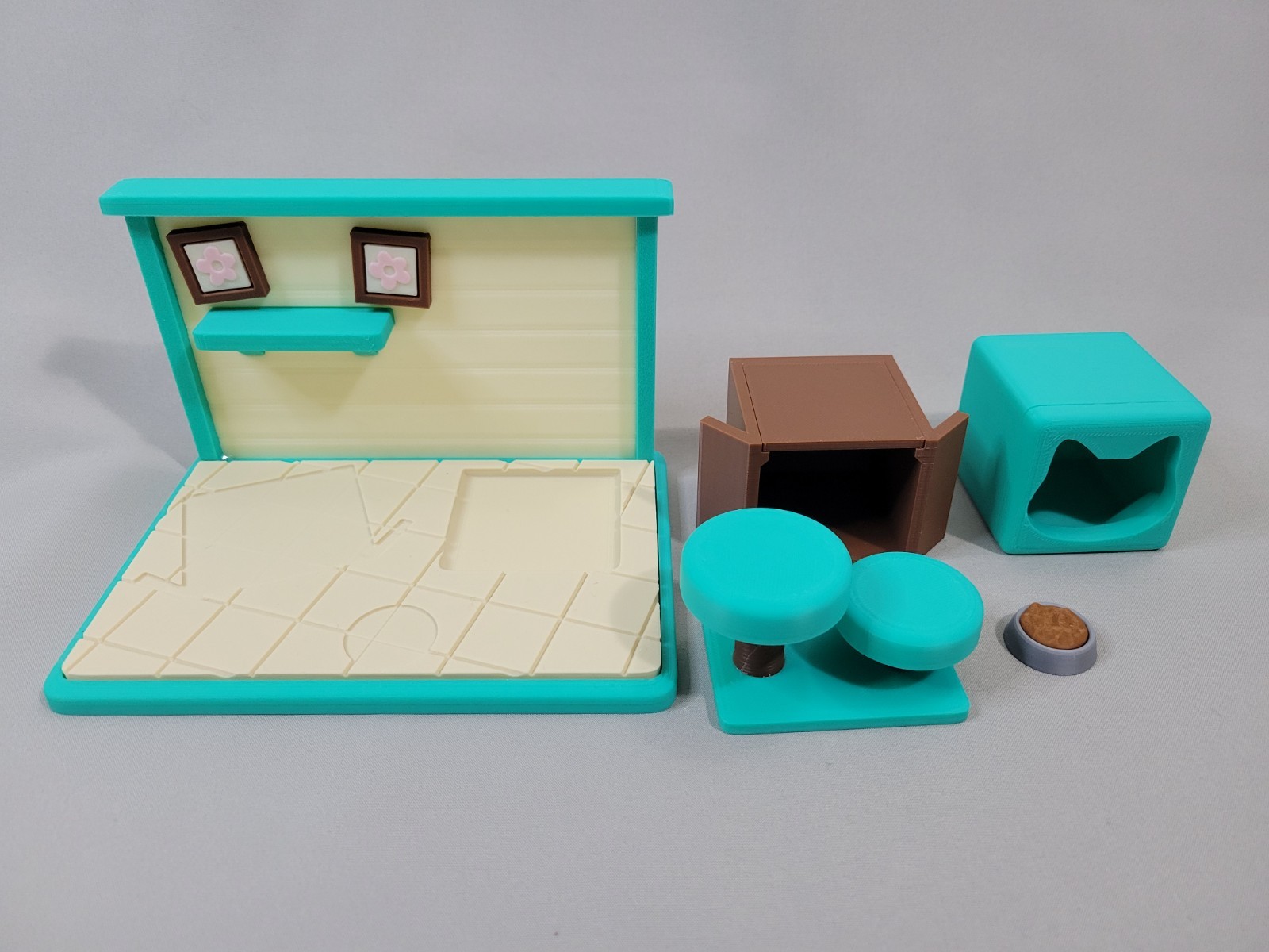 Cat Articulated Fidget Desk Playset with 5 Cats 3D Printed