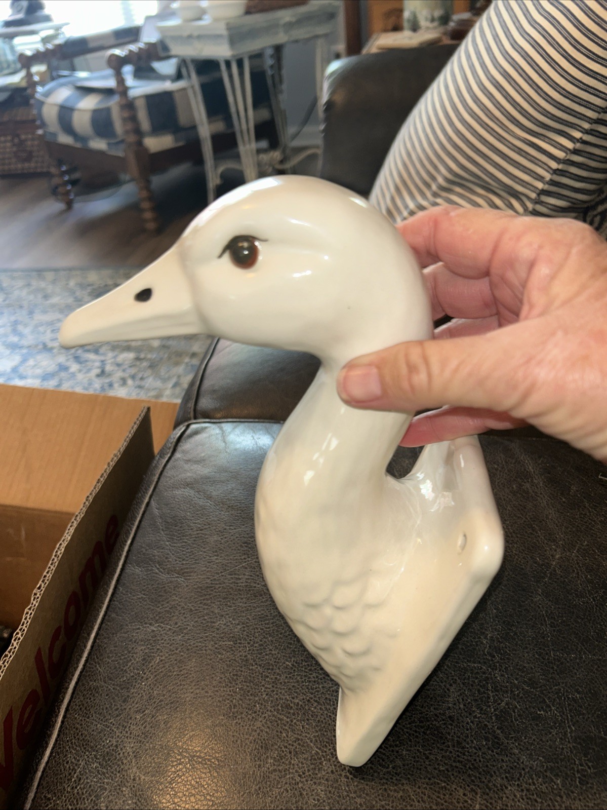 VTG 10” WHITE GOOSE WALL BUST/ FARMHOUSE DECOR /HAILSTONE SUTTON/1982