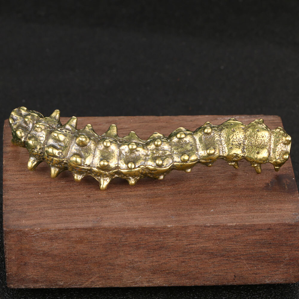 New Solid Brass Caterpillar Figurine Statue Home Ornaments Animal Figurines Gift