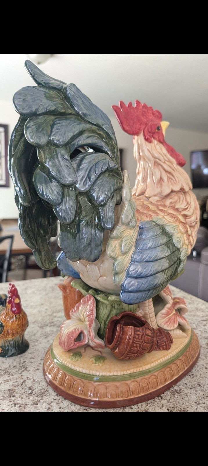Fitz and Floyd Classics Mediterraneo Rooster Figurines Set of 3 Ceramic