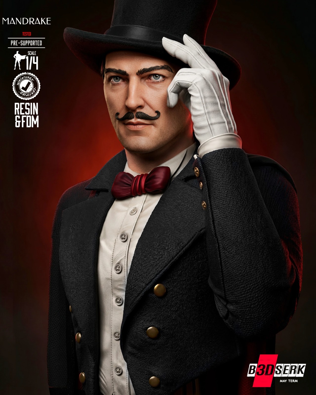 1:6 Mandrake Portrait Bust Fan Art UNPAINTED High Quality Garage Kit