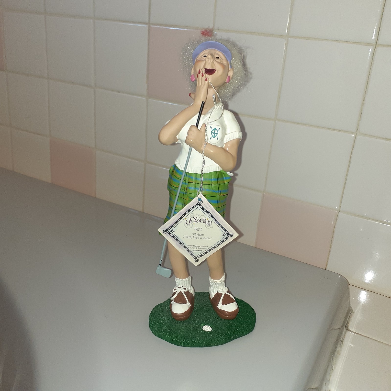 1999 Nancye Williams Oh You Doll Golfer Figurine 10.3″ tall x 4.1″ x 3″