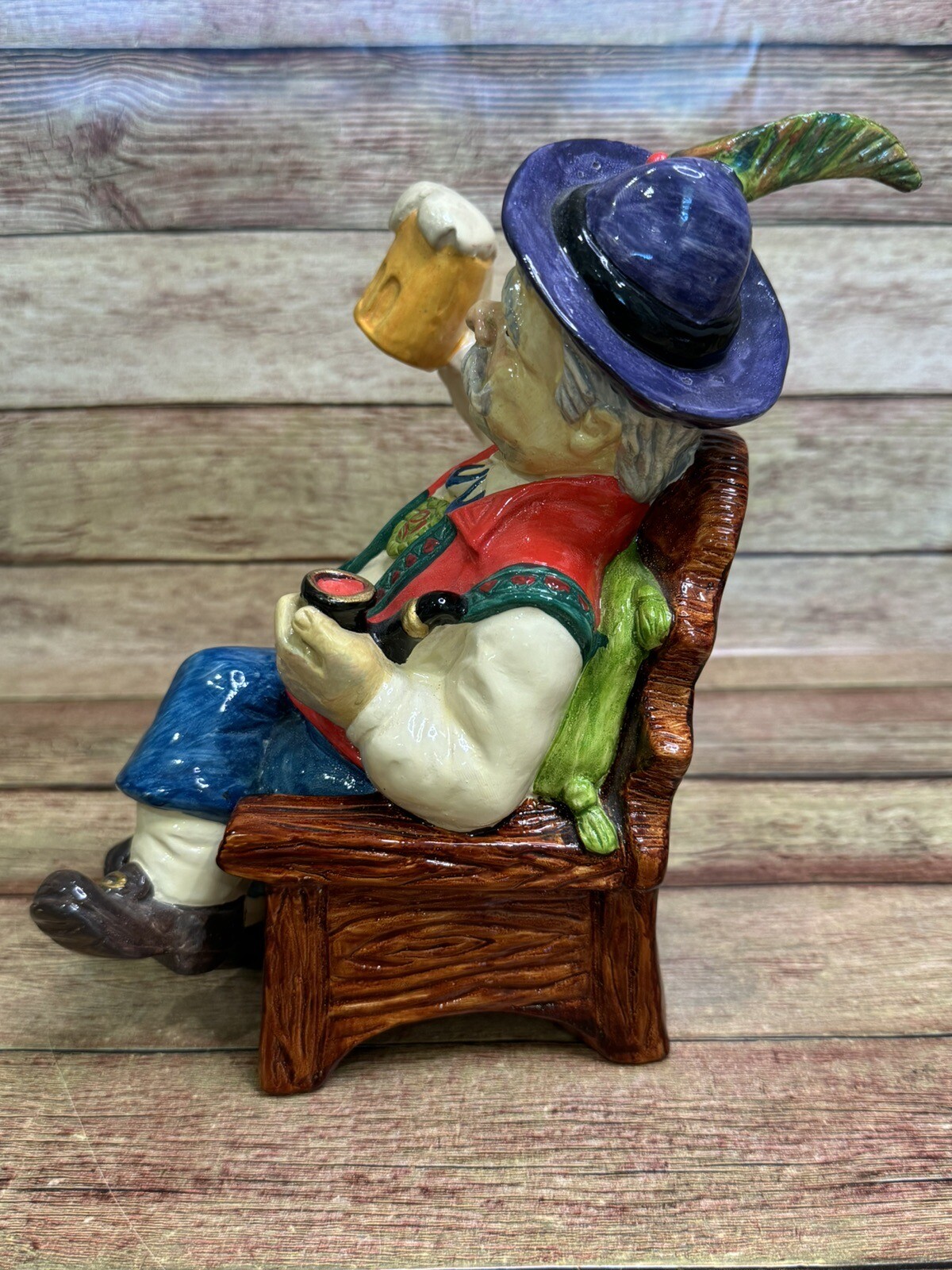 LUCAVALLI Vintage Spain Rare 1960’s Mustache Man Drinking Beer Pipe Pub