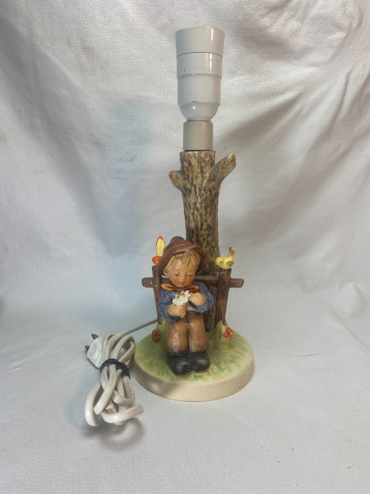 Goebel Hummel Figurine Lamp #227 She Loves Me/She Loves Me Not RARE Vintage