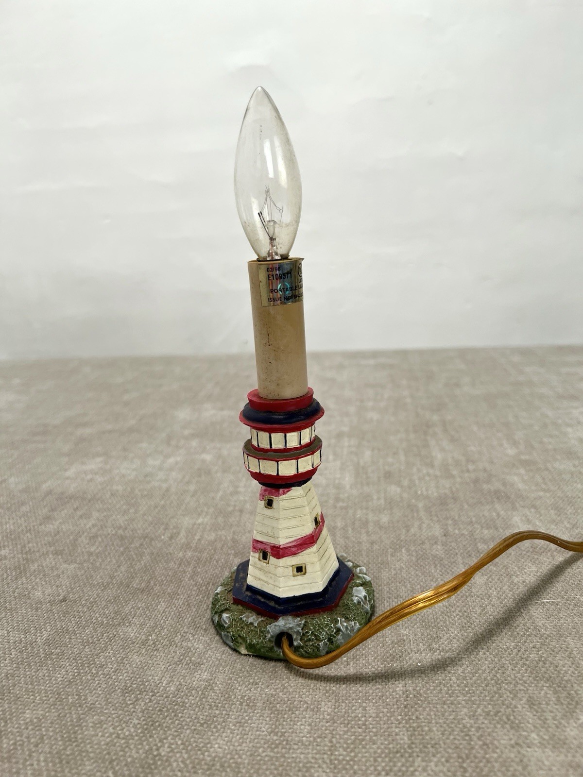 Vintage Lighthouse Lamp Night Light Coastal Beach House Cottage Nautical Decor