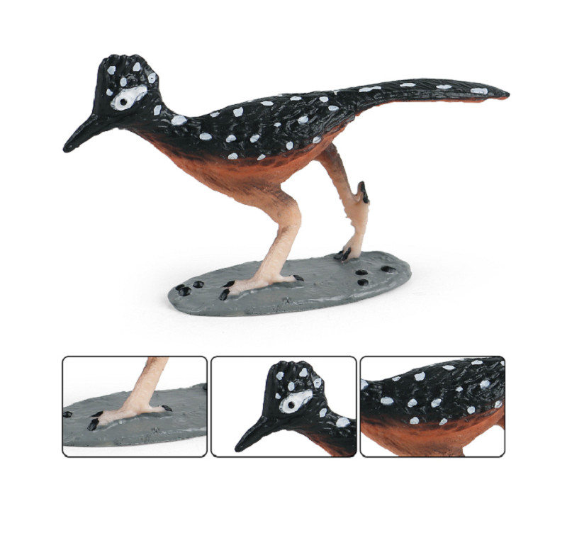 8cm Mini Greater Roadrunner Bird PVC Toy Wild Animal Figure Doll Kids Gift