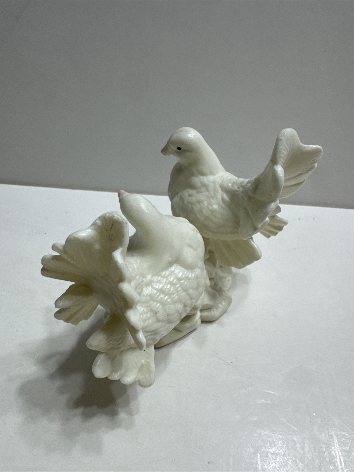 Vintage Porcelain White/Pink Dove and Flower Figurine