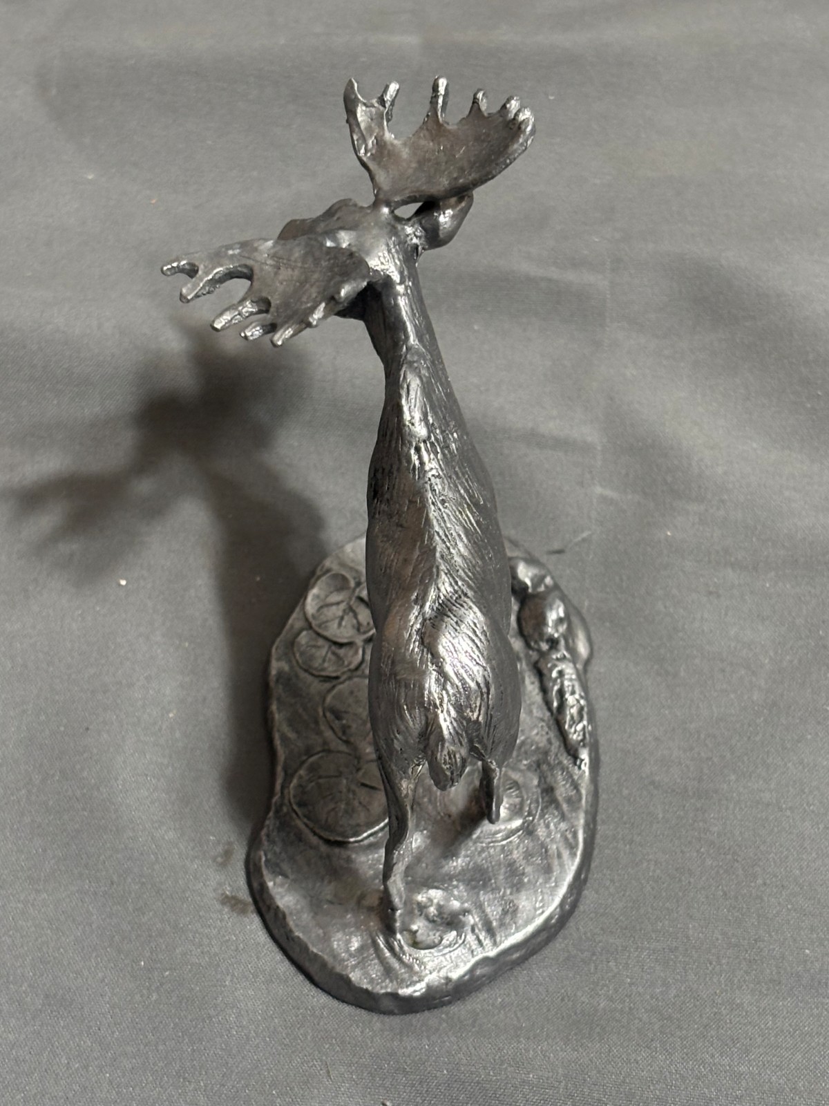 Vtg RICKER BARTLETT 3″ PEWTER Bull MOOSE ELK Silver Dollar City souvenir